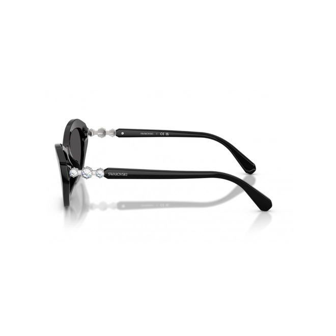 Óculos de Sol Swarovski 0SK6048 10388754 Acetato Preto com lentes na cor Cinza Escuro 3