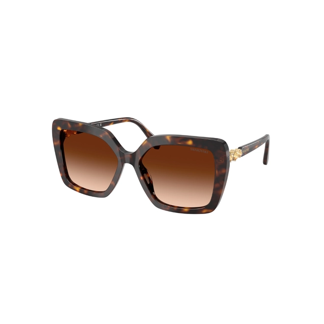 Óculos de Sol Swarovski 0SK6049 10027457 Acetato Marrom Mesclado com lentes na cor Marrom Degradê 1