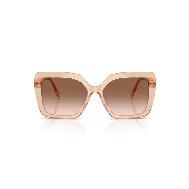 Óculos de Sol Swarovski 0SK6049 10631357 Acetato Bege Transparente com lentes na cor Marrom Degradê 2