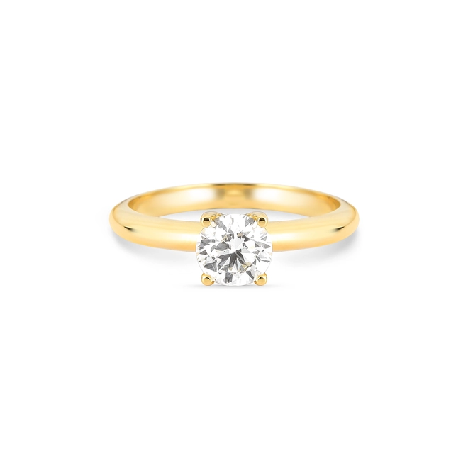 Anel Solitário Rosa ouro 18k com uma gema de 80pts de Diamantes 3