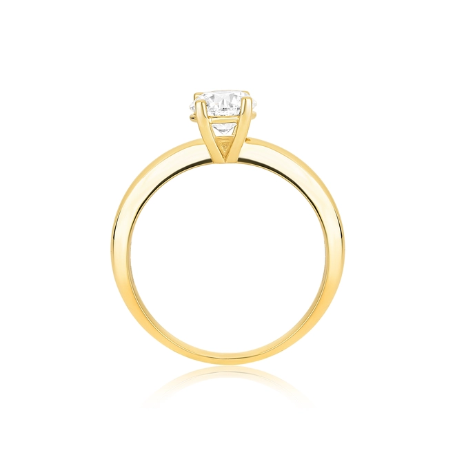 Anel Solitários Rosa em ouro 18k gema com 80pts de Diamantes 3