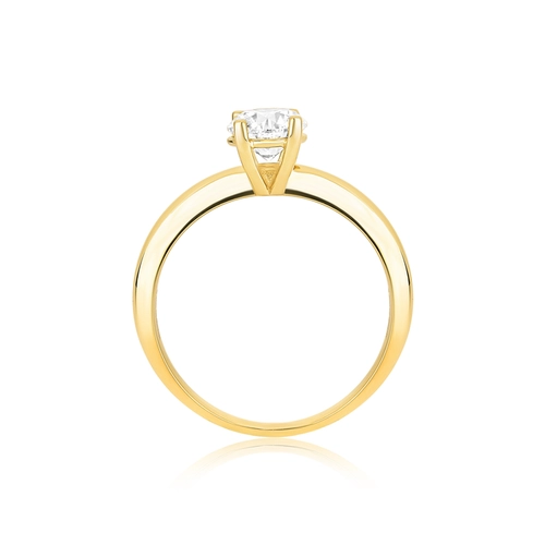 Anel Solitários Rosa em ouro 18k gema com 80pts de Diamantes