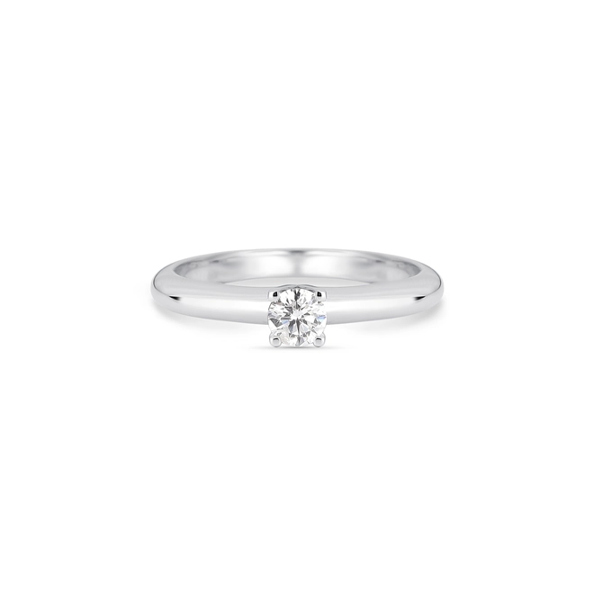 Anel Solitário Rosa ouro branco 18k pedra com 20pts de Diamantes 3