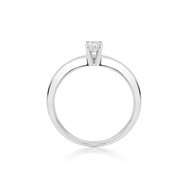Anel Solitário Rosa ouro branco 18k pedra com 20pts de Diamantes 2