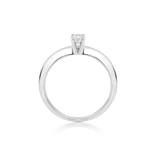 Anel Solitário Rosa ouro branco 18k pedra com 20pts de Diamantes