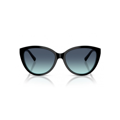 Óculos de Sol Tiffany 0TF4251 80559S56 Acetato Preto sobre Azul com lentes na cor Azul Degradê