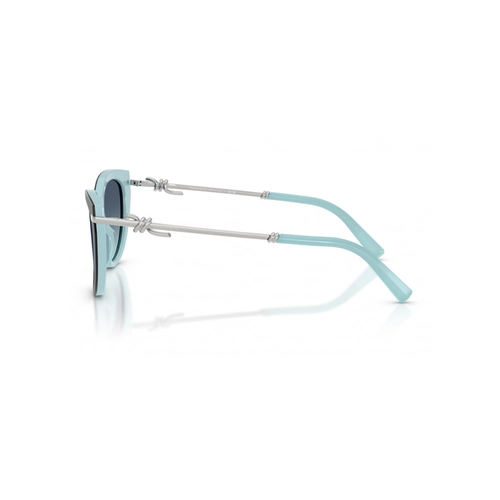 Óculos de Sol Tiffany 0TF4253 80559S55 Acetato Preto sobre Azul com lentes na cor Azul Degradê