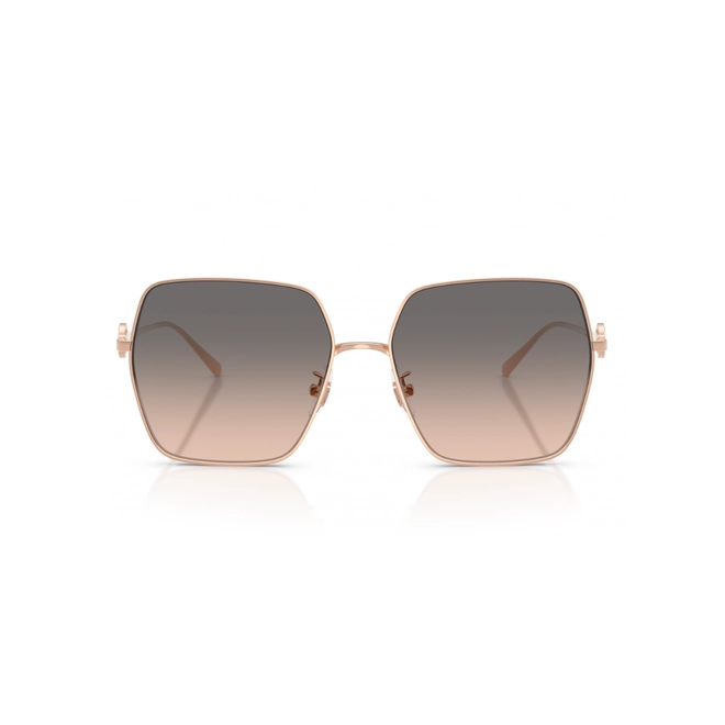 Óculos de Sol Tory Burch 0TY6118D 3358G958 Metal Rose com lentes na cor Castanho Degradê 2