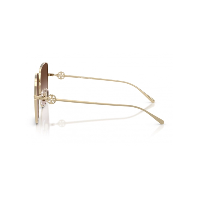 Óculos de Sol Tory Burch 0TY6118D 33621358 Metal Dourado com lentes na cor Marrom Degradê 3