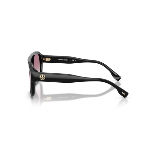 Óculos de Sol Tory Burch 0TY7224U 17097355 Acetato Preto com lentes na cor Violeta Degradê