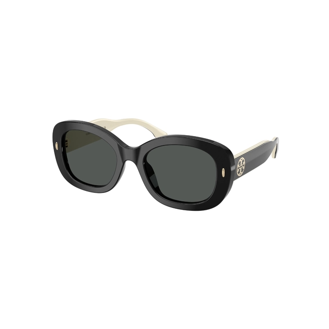 Óculos de Sol Tory Burch 0TY7226U 19888752 Acetato Preto com lentes na cor Cinza Escuro 1