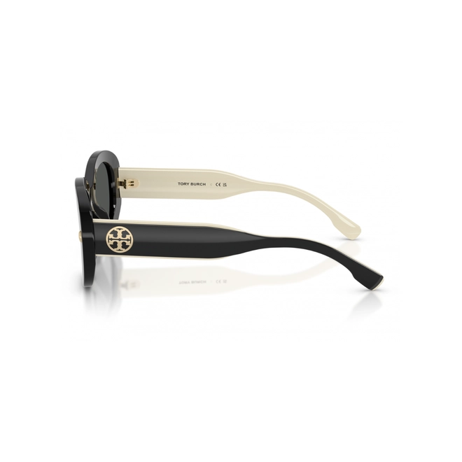 Óculos de Sol Tory Burch 0TY7226U 19888752 Acetato Preto com lentes na cor Cinza Escuro 3