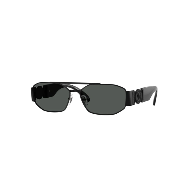 Óculos de Sol Versace 0VE2287 12618758 Metal Preto Fosco com lentes na cor Cinza 1