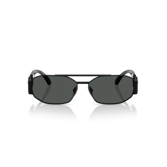 Óculos de Sol Versace 0VE2287 12618758 Metal Preto Fosco com lentes na cor Cinza 2