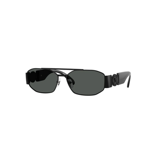 Óculos de Sol Versace 0VE2287 12618758 Metal Preto Fosco com lentes na cor Cinza