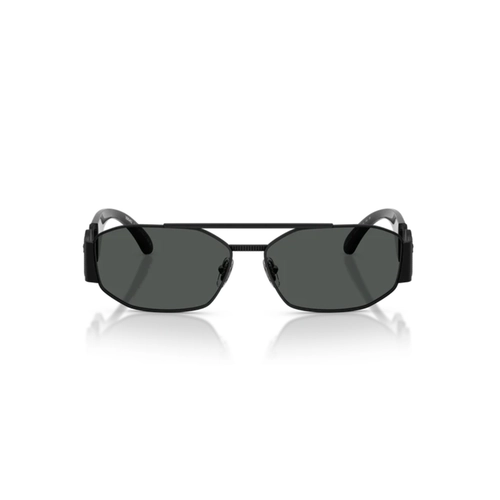 Óculos de Sol Versace 0VE2287 12618758 Metal Preto Fosco com lentes na cor Cinza