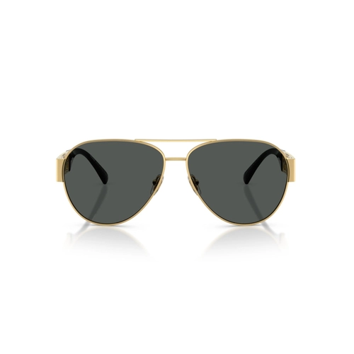 Óculos de Sol Versace 0VE2289 10028761 Metal Dourado com lentes na cor Cinza Escuro