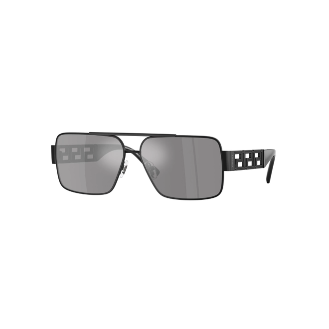Óculos de Sol Versace 0VE2290 12616G61 Metal Preto Fosco com lentes na cor Cinza Escuro Espelhado 1