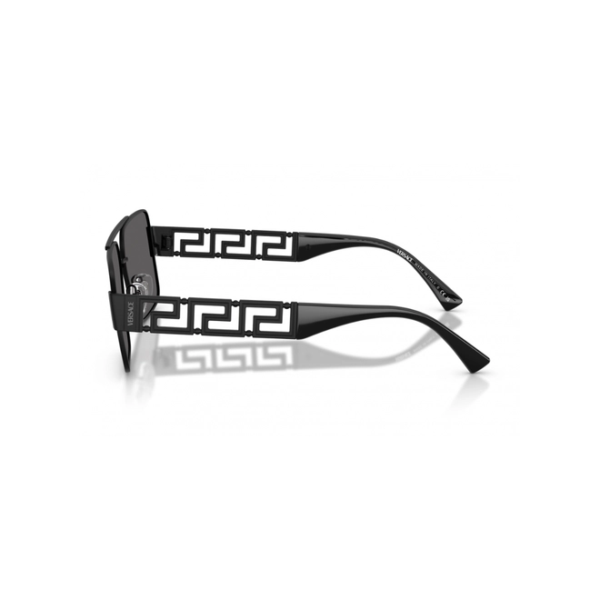 Óculos de Sol Versace 0VE2290 12616G61 Metal Preto Fosco com lentes na cor Cinza Escuro Espelhado 3