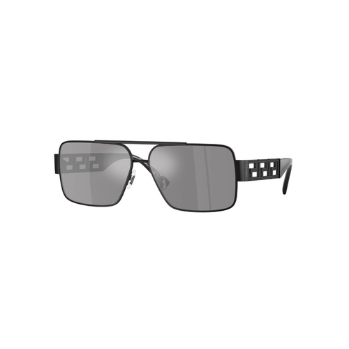 Óculos de Sol Versace 0VE2290 12616G61 Metal Preto Fosco com lentes na cor Cinza Escuro Espelhado