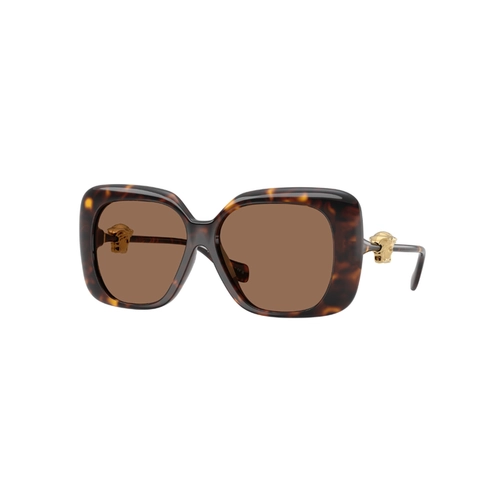 Óculos de Sol Versace 0VE4499U 108/7357 Acetato Marrom Mesclado com lentes na cor Marrom