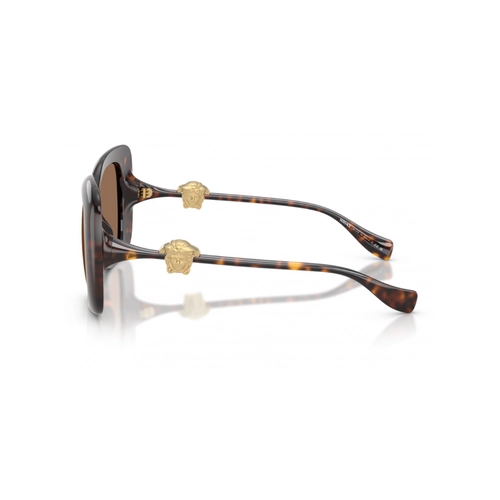 Óculos de Sol Versace 0VE4499U 108/7357 Acetato Marrom Mesclado com lentes na cor Marrom