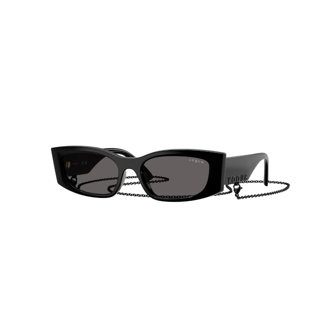 Óculos de Grau Vogue 0VO5655SU W44/8753 Acetato Preto com lentes na cor Cinza 1