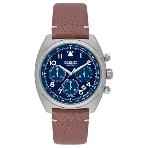 Relógio Orient Solartech Cronógrafo Masculino - MBSCC069 D2NX Azul