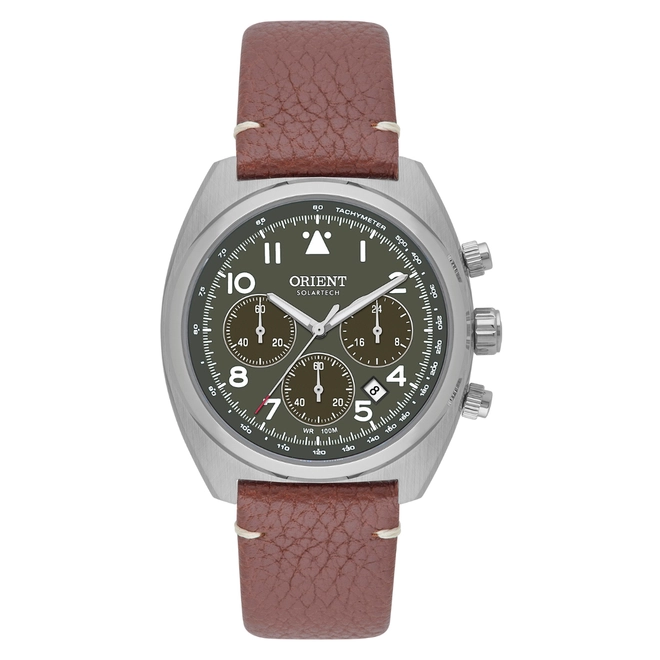 Relógio Orient Solartech Cronógrafo Masculino - MBSCC069 E2NX Verde 1