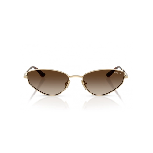 Óculos de Sol Vogue 0VO4339S 848/1356 Acetato Dourado com lentes na cor Marrom Degradê