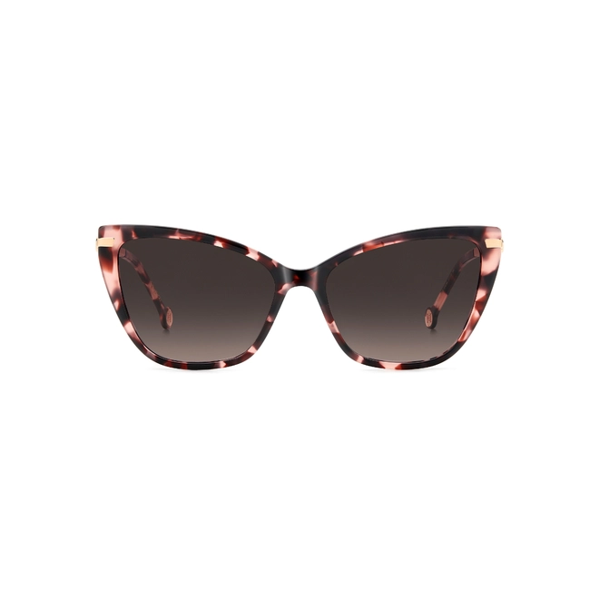 Óculos de Sol Carolina Herrera HER 0262/S HT8 57HA Acetato Rosa Mesclado com lentes na cor Marrom 2