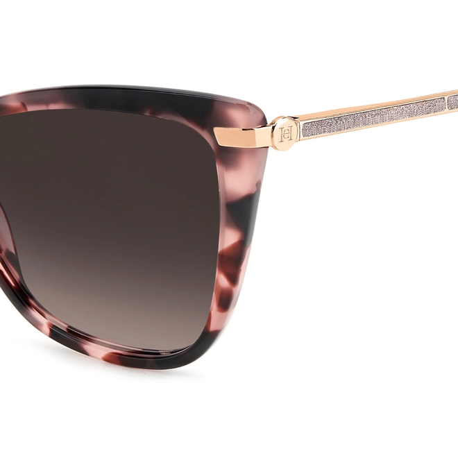 Óculos de Sol Carolina Herrera HER 0262/S HT8 57HA Acetato Rosa Mesclado com lentes na cor Marrom 4