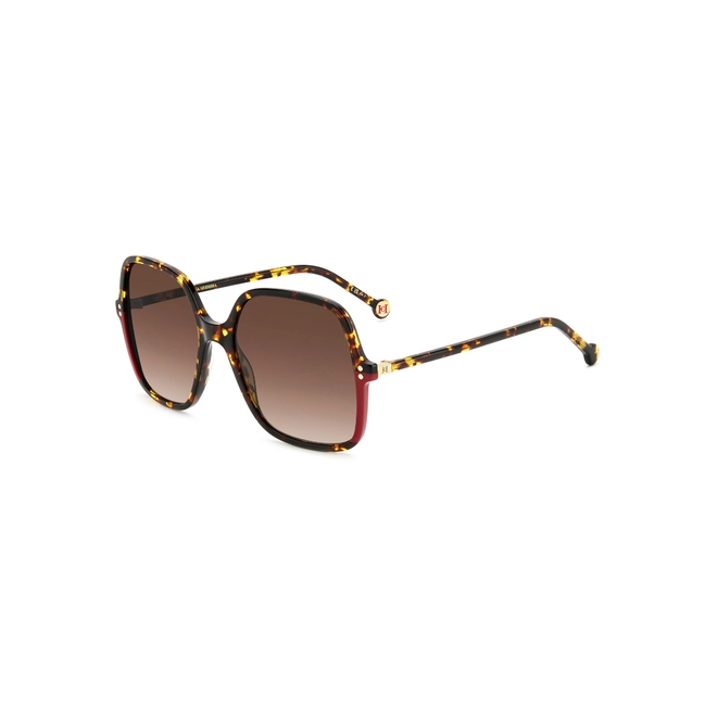 Óculos de Sol Carolina Herrera HER 0244/S O63 56HA S Acetato Vermelho Mesclado com lentes na cor Marrom Degradê 1