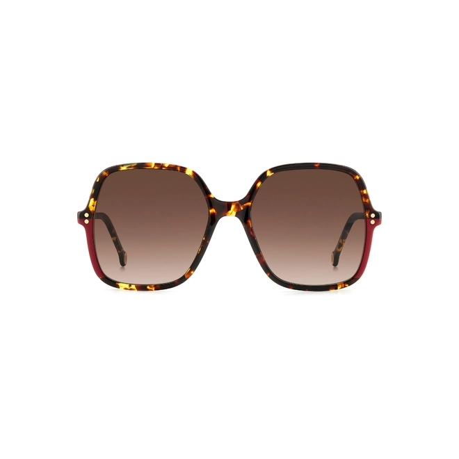 Óculos de Sol Carolina Herrera HER 0244/S O63 56HA S Acetato Vermelho Mesclado com lentes na cor Marrom Degradê 2
