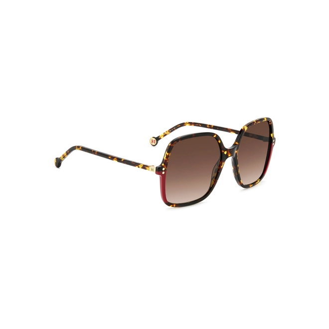 Óculos de Sol Carolina Herrera HER 0244/S O63 56HA S Acetato Vermelho Mesclado com lentes na cor Marrom Degradê 3