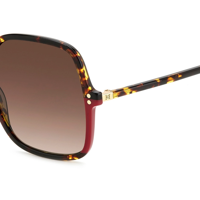 Óculos de Sol Carolina Herrera HER 0244/S O63 56HA S Acetato Vermelho Mesclado com lentes na cor Marrom Degradê 4