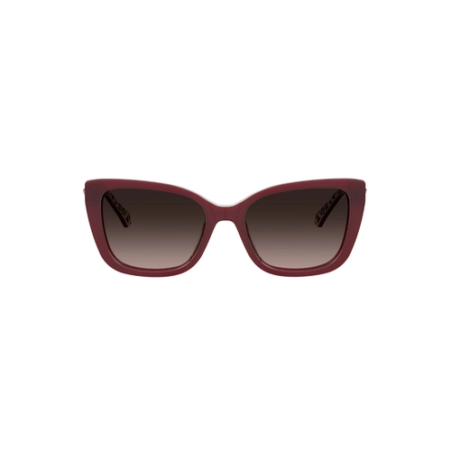 Óculos de Sol Love Moschino MOL073/S WGX 54HA S Acetato Vermelho com lentes na cor Marrom Degradê
