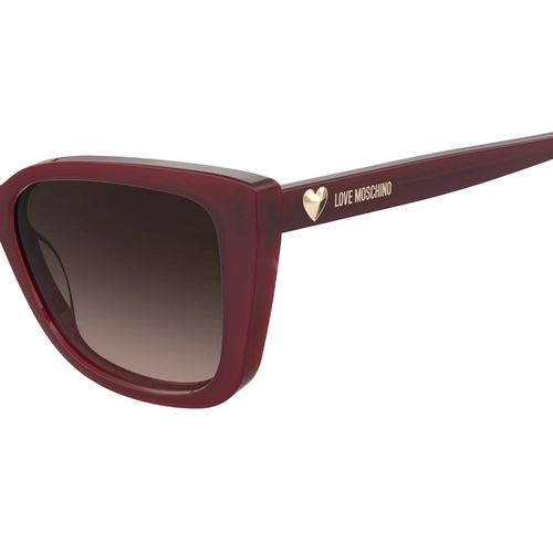 Óculos de Sol Love Moschino MOL073/S WGX 54HA S Acetato Vermelho com lentes na cor Marrom Degradê