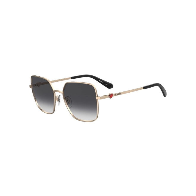 Óculos de Sol Love Moschino MOL075/S 000 569O S Metal Rose com lentes na cor Cinza Escuro Degradê 1