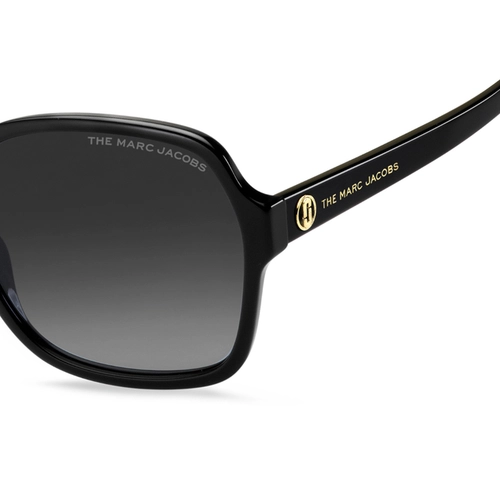 Óculos de Sol Marc Jacobs MARC 526/S 807 579O Acetato Preto com lentes na cor Cinza Escuro Degradê