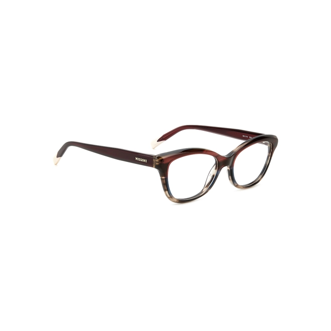 Óculos de Grau Missoni MIS 0118 3XH 5117 R Acetato Marrom e Vermelho 3