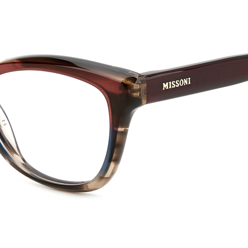Óculos de Grau Missoni MIS 0118 3XH 5117 R Acetato Marrom e Vermelho