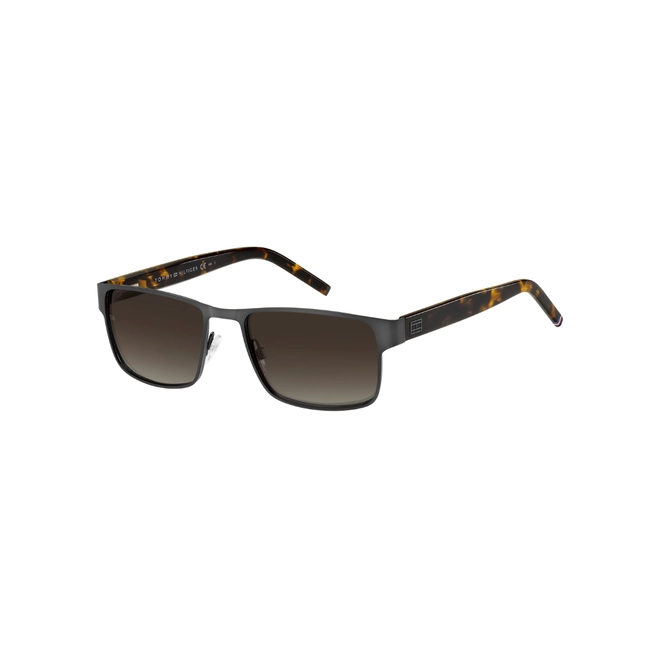 Óculos de Sol Tommy Hilfiger TH 1974/S SVK 57HA S Metal Preto Fosco com lentes na cor Marrom Degradê 1