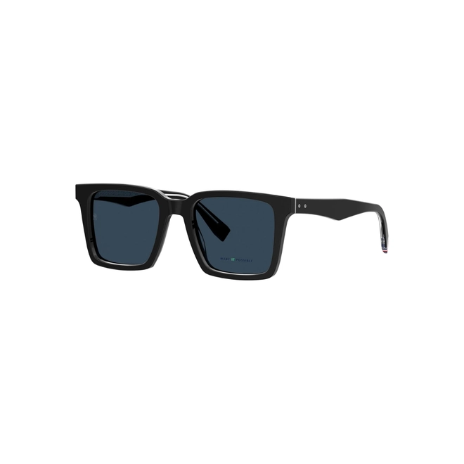 Óculos de Sol Tommy Hilfiger TH 2067/S 807 53KU S Acetato Preto com lentes na cor Azul 1
