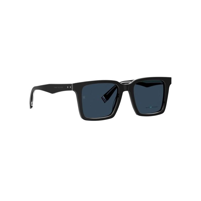Óculos de Sol Tommy Hilfiger TH 2067/S 807 53KU S Acetato Preto com lentes na cor Azul 3