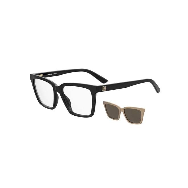Óculos de Grau Love Moschino MOL661/C R60 5416 Acetato Preto com Clip-On na cor Marrom 1