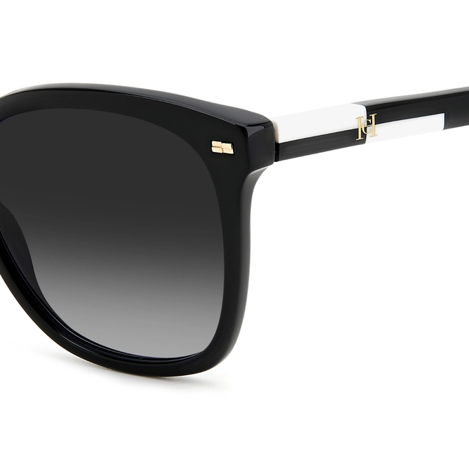 Óculos de Sol Carolina Herrera HER 0137/S 80S 549O Acetato Preto com lentes na cor Cinza 4