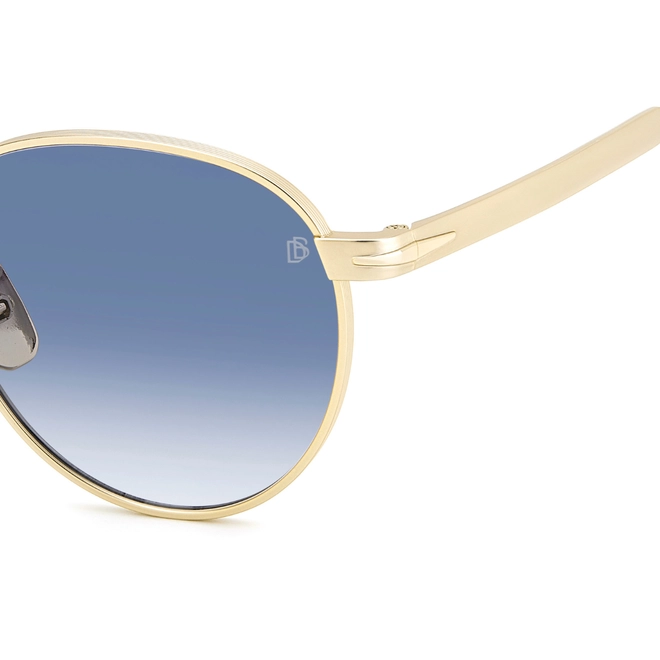 Óculos de Sol David Beckham DB 1142/S AOZ 5108 Metal Dourado com lentes na cor Azul Degradê 4