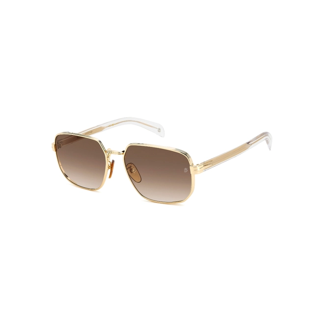 Óculos de Sol David Beckham DB 7121/G/S LOJ 60HA Metal Dourado com lentes na cor Marrom Degradê 1