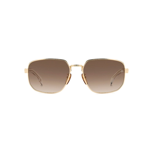 Óculos de Sol David Beckham DB 7121/G/S LOJ 60HA Metal Dourado com lentes na cor Marrom Degradê